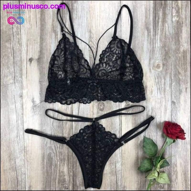 Women's Sexy Bra Set Quality Polyester Lace Lingerie Straps - plusminusco.com