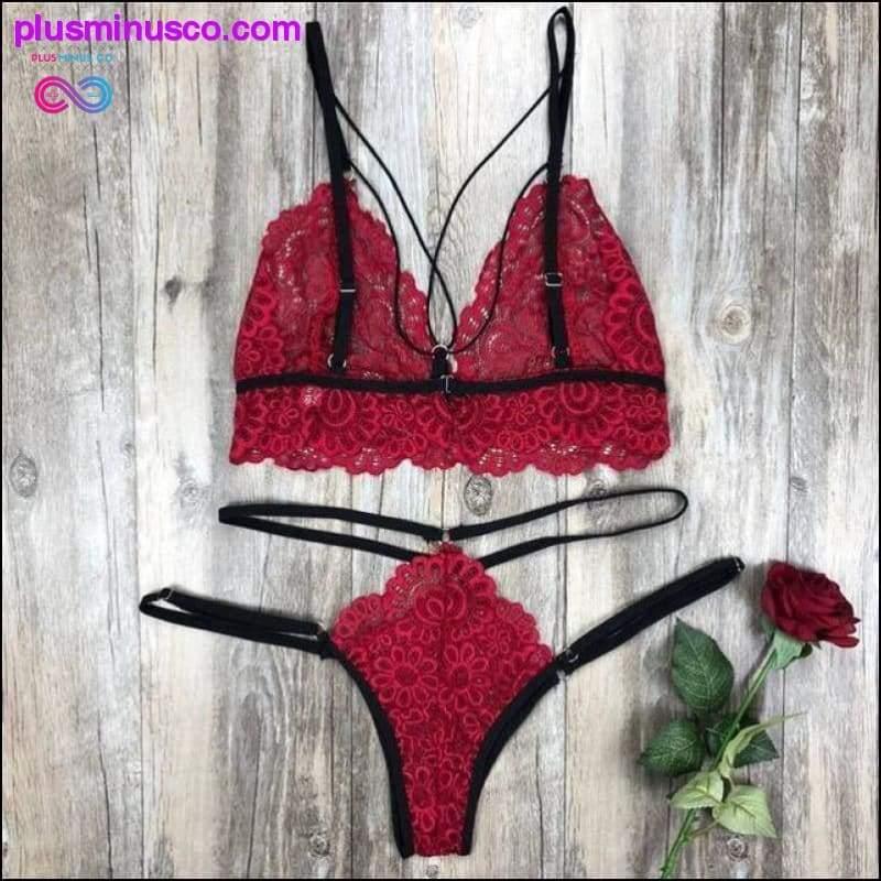 Women's Sexy Bra Set Quality Polyester Lace Lingerie Straps - plusminusco.com
