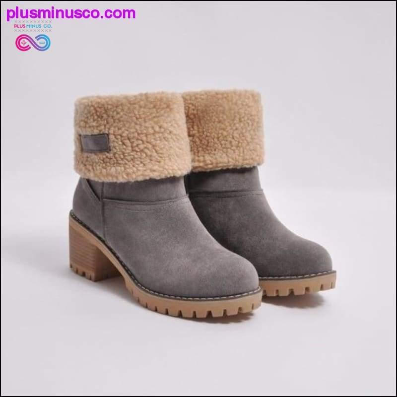 Pantofi de dama Cizme de zapada Cizme de iarna pentru dama Flock calduroase - plusminusco.com