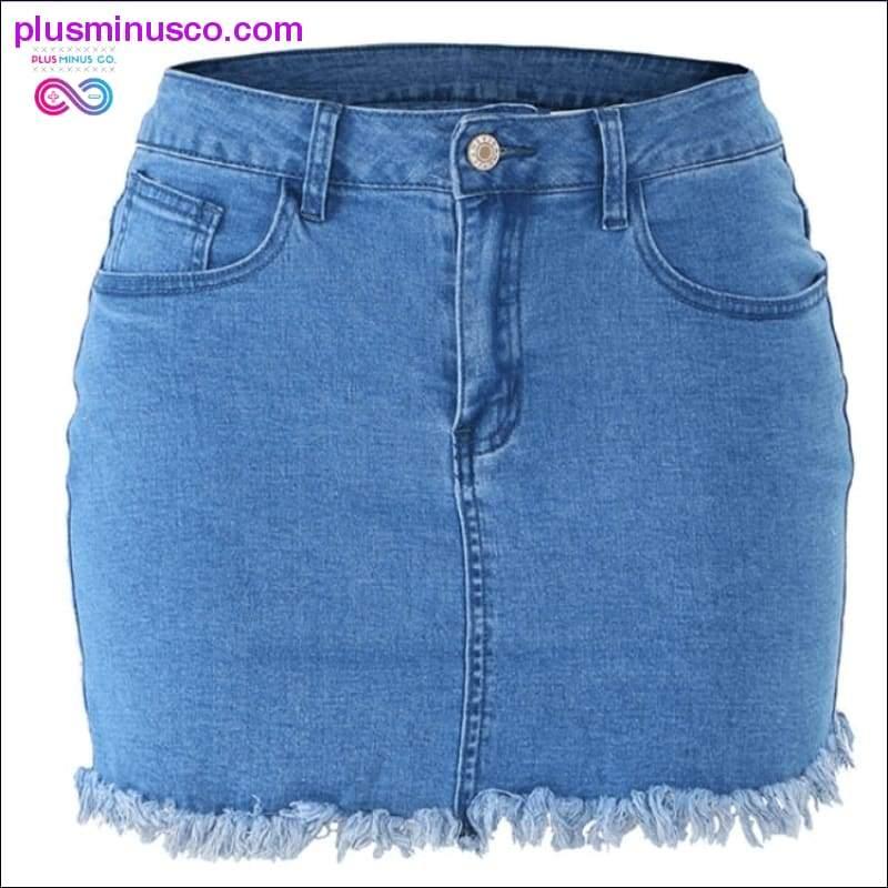 Women's Skirt Denim Skirt faldas jupe femme shein Women High - plusminusco.com