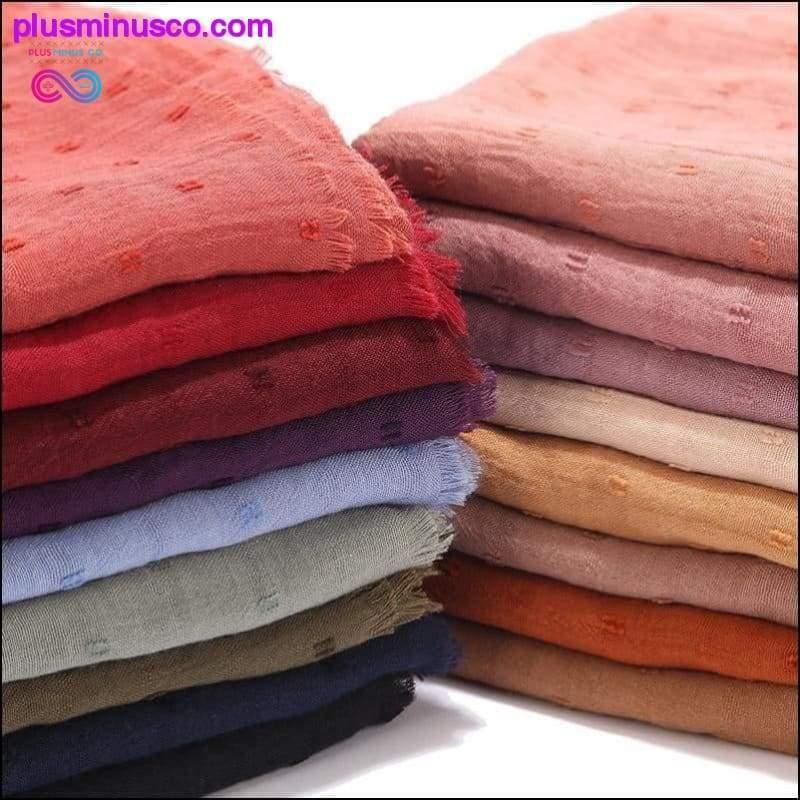 Women's Solid Color Cotton Scarf Oversized Islamic Shawl - plusminusco.com