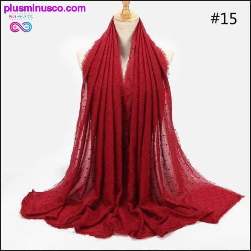 Дамски едноцветен памучен шал с голям ислямски шал - plusminusco.com
