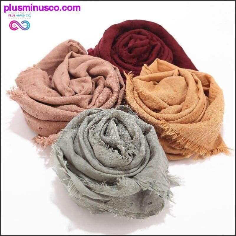 Women's Solid Color Cotton Scarf Oversized Islamic Shawl - plusminusco.com