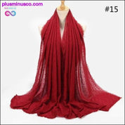 Women's Solid Color Cotton Scarf Oversized Islamic Shawl - plusminusco.com