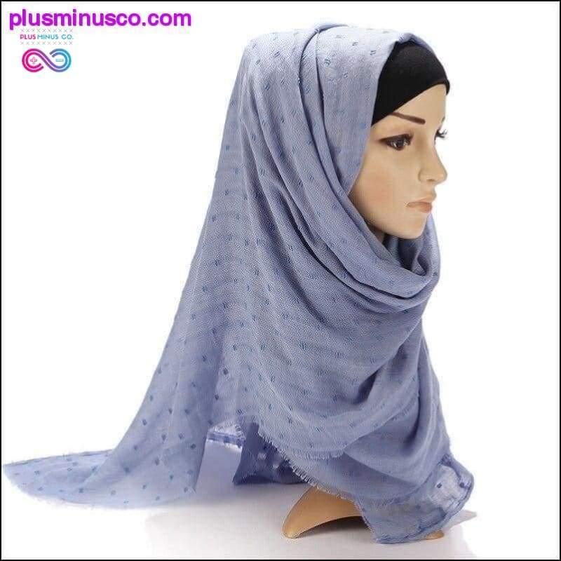 Effen kleur katoenen sjaal voor dames, oversized islamitische sjaal - plusminusco.com
