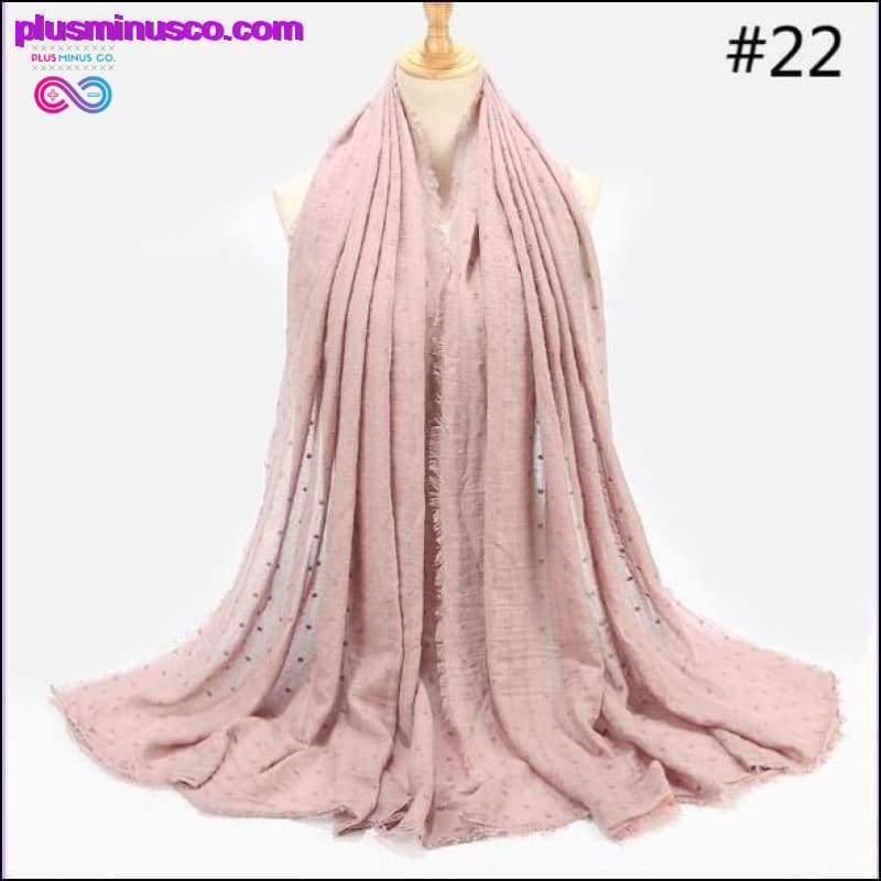 Bufanda de algodón de color liso para mujer Mantón islámico de gran tamaño - plusminusco.com