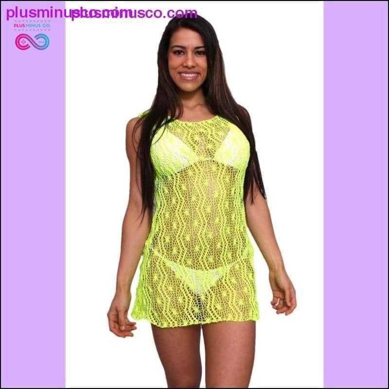Women's Spider Tank Swimwear Cover-up Beach Dress: NEON - plusminusco.com