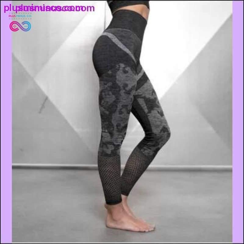 Nahtlose Camo-Sport-Yoga-Shirts für Damen mit langen Ärmeln - plusminusco.com
