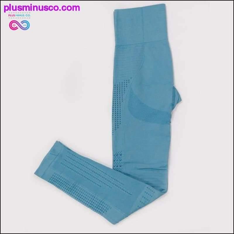 Women Seamless Workout Long Sleeve Crop Top Yoga Sets - plusminusco.com