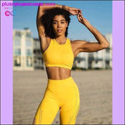 Women Seamless Workout Long Sleeve Crop Top Yoga Sets - plusminusco.com