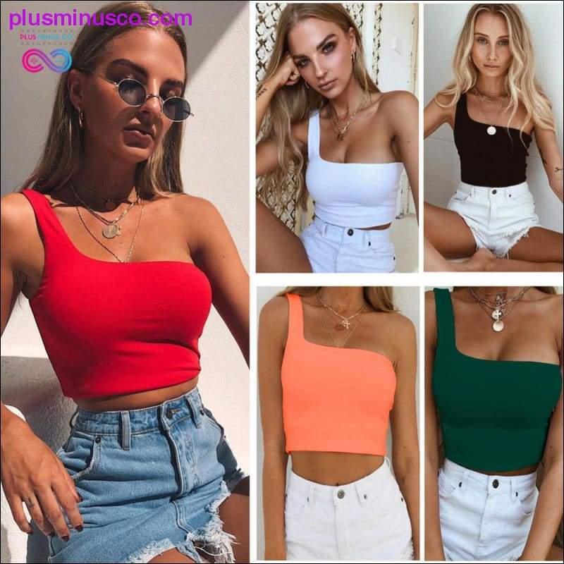 Women Sexy Cool Single One Shoulder Tank Tops Vest Bare - plusminusco.com
