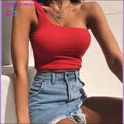 Women Sexy Cool Single One Shoulder Tank Tops Vest Bare - plusminusco.com