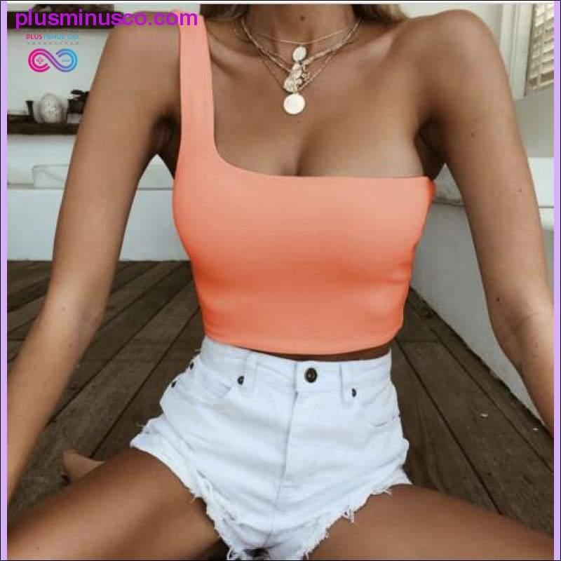 Women Sexy Cool Single One Shoulder Tank Tops Vest Bare - plusminusco.com