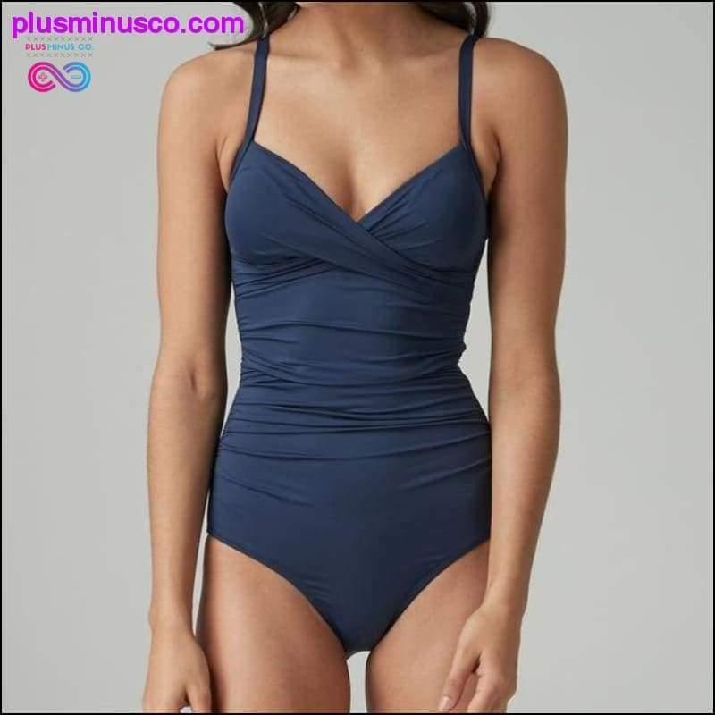 Women Sexy Plus Size One Piece Retro Swimwear - plusminusco.com