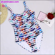 Mulheres Sexy Plus Size One Piece Retro Swimwear - plusminusco.com