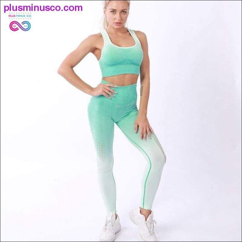 Women Sport Suit Fitness Female Yoga Set Ombre Push Up - plusminusco.com