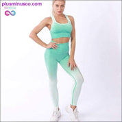 Женский спортивный костюм для фитнеса, женский комплект для йоги с эффектом омбре пуш-ап - plusminusco.com
