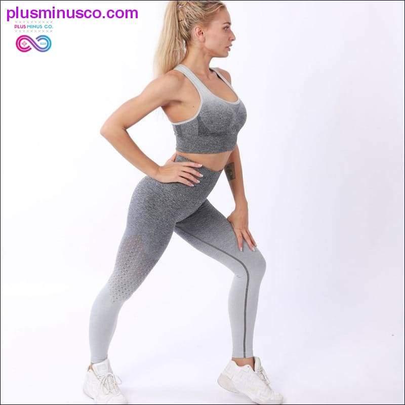 Women Sport Suit Fitness Female Yoga Set Ombre Push Up - plusminusco.com