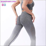Женский спортивный костюм для фитнеса, женский комплект для йоги с эффектом омбре пуш-ап - plusminusco.com