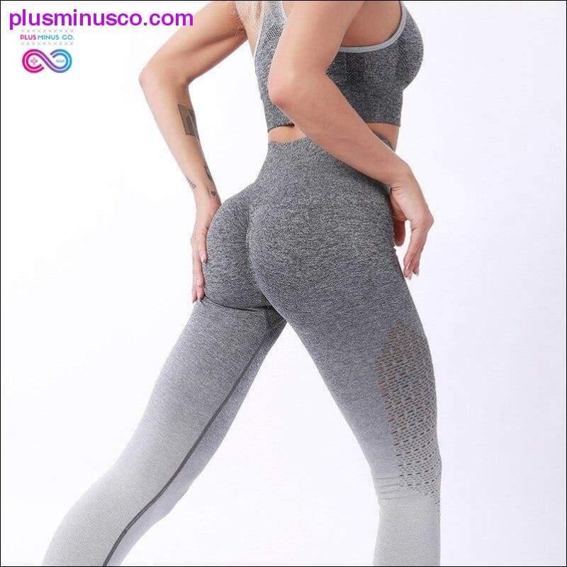 Kvinder Sport Suit Fitness Kvinde Yoga Sæt Ombre Push Up - plusminusco.com