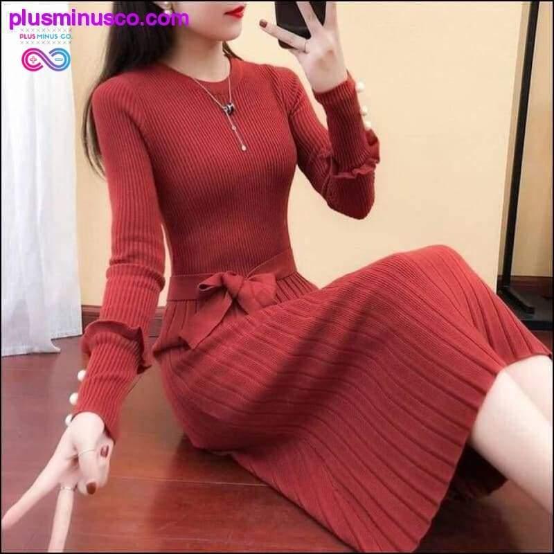 Women Sweater Dress Long Female Temperament Dress 2019 New - plusminusco.com