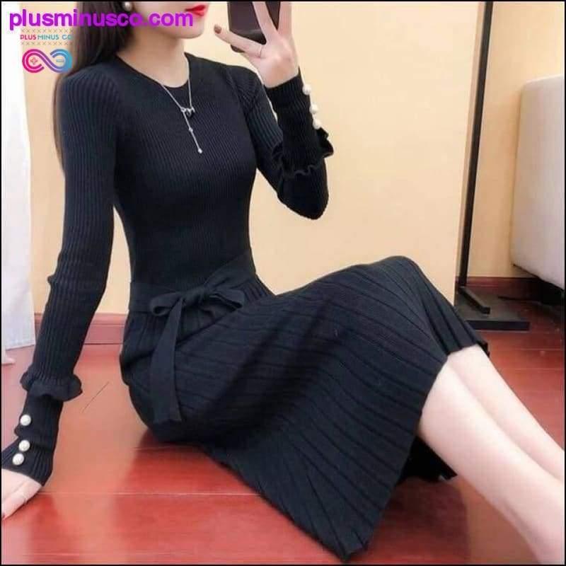 Women Sweater Dress Long Female Temperament Dress 2019 New - plusminusco.com