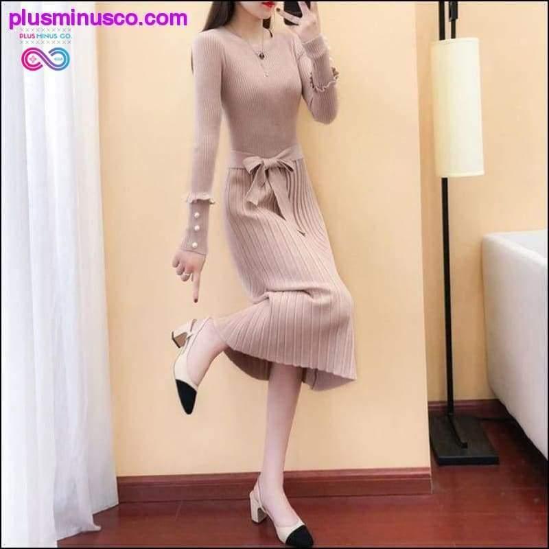 Women Sweater Dress Long Female Temperament Dress 2019 New - plusminusco.com