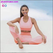 Costume de yoga sans couture pour femmes, épaisseur, vêtements de sport, fitness, sport - plusminusco.com