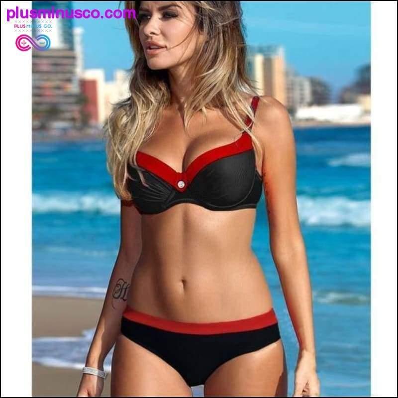 Conjunto de bikini acolchado push-up de dos piezas para mujer - plusminusco.com