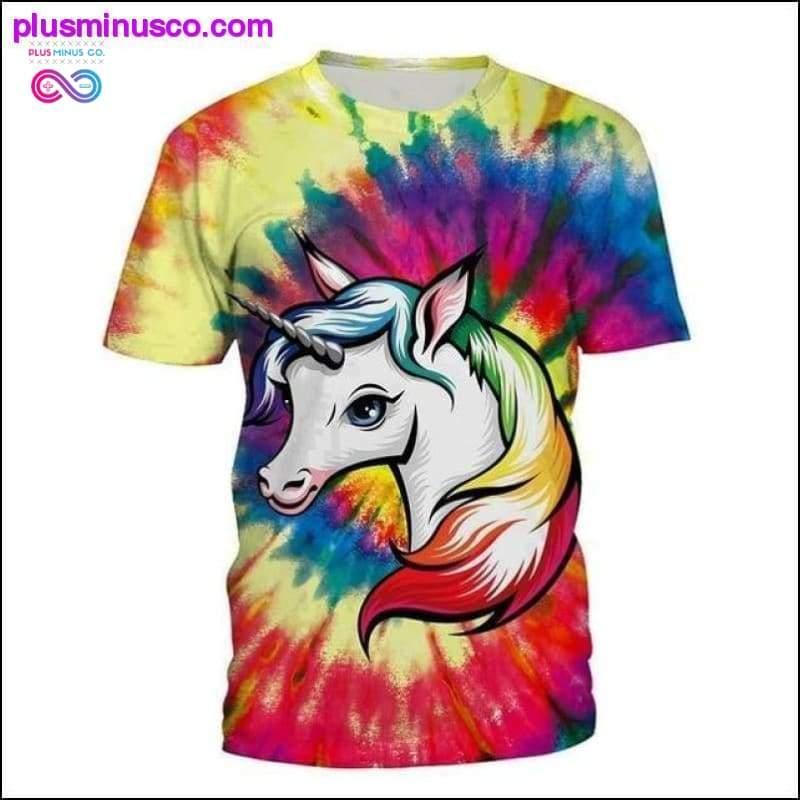 Women Unicorn All Over Print AOP Tie Dye T-shirt - plusminusco.com