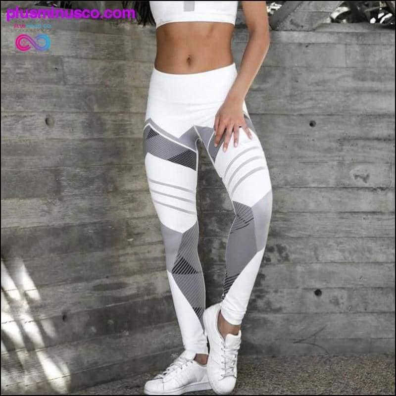 Women Workout Striped High Waist Tights Sports Leggings - plusminusco.com