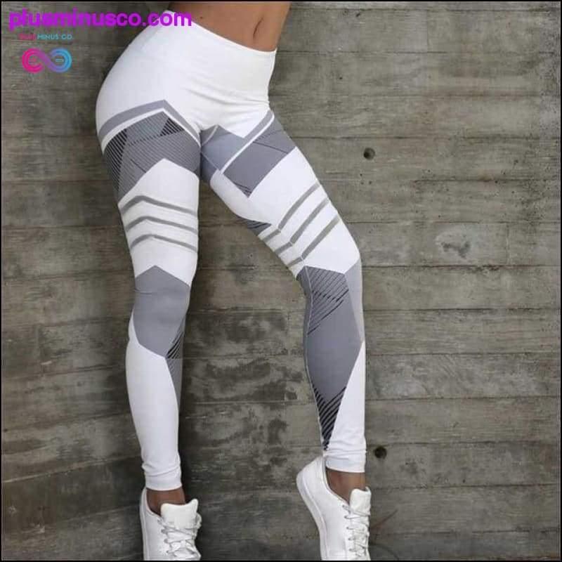 Women Workout Striped High Waist Tights Sports Leggings - plusminusco.com