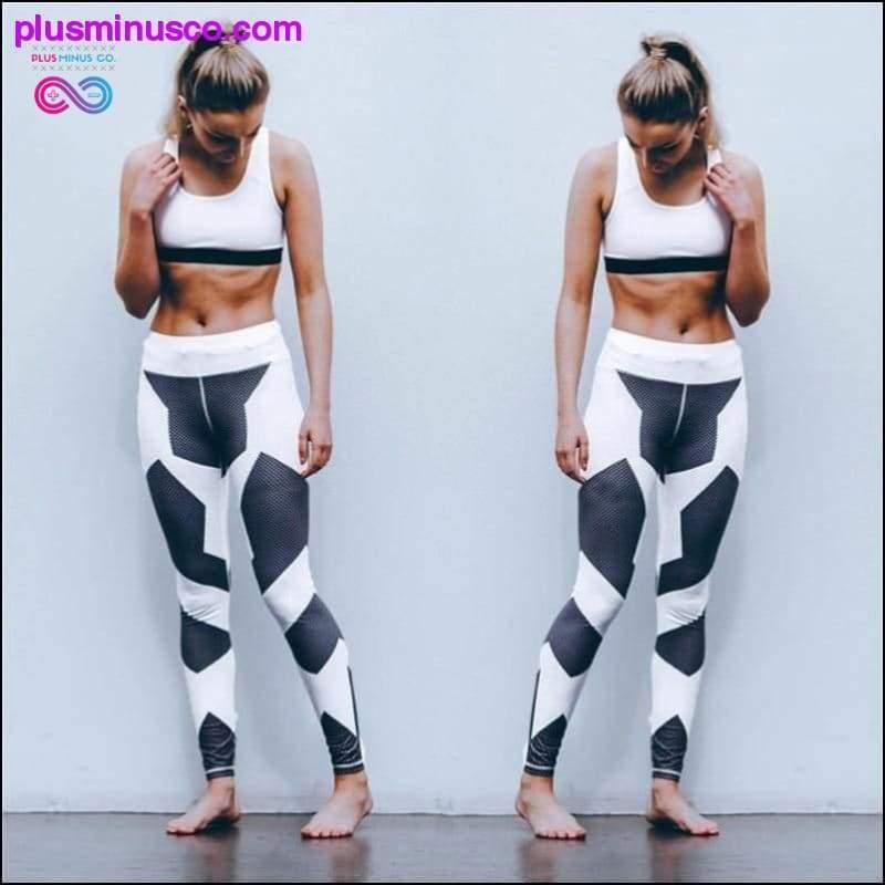 Women Workout Striped High Waist Tights Sports Leggings - plusminusco.com