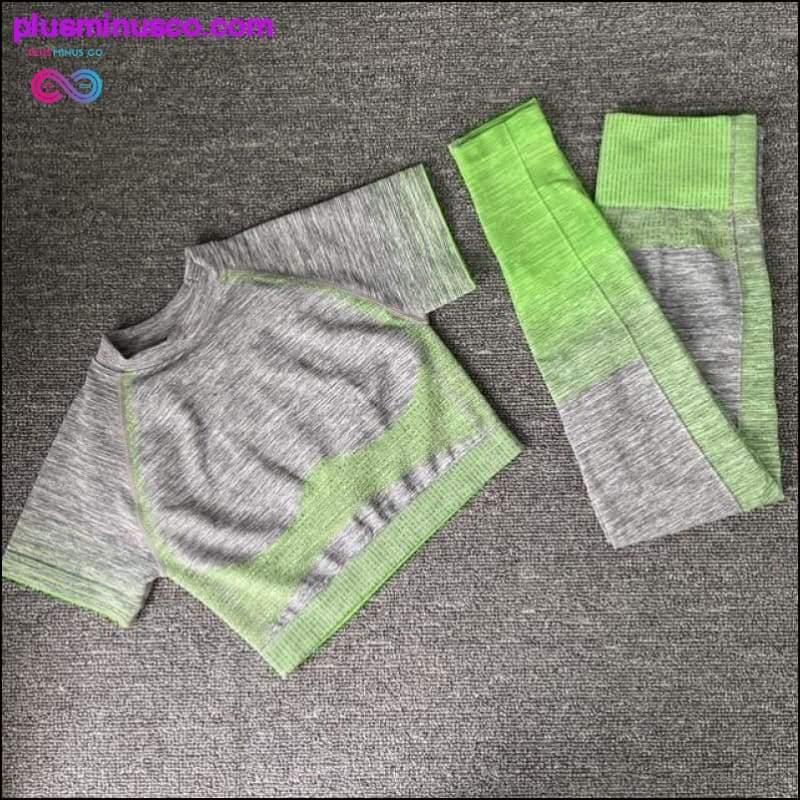 Женские комплекты для йоги Спортивные леггинсы с короткими рукавами и высокой талией для йоги - plusminusco.com