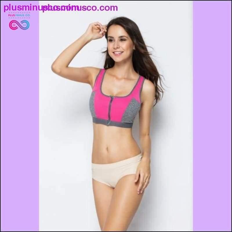 Women Zipper Push Up Sports Bras Shockproof Underwear - plusminusco.com