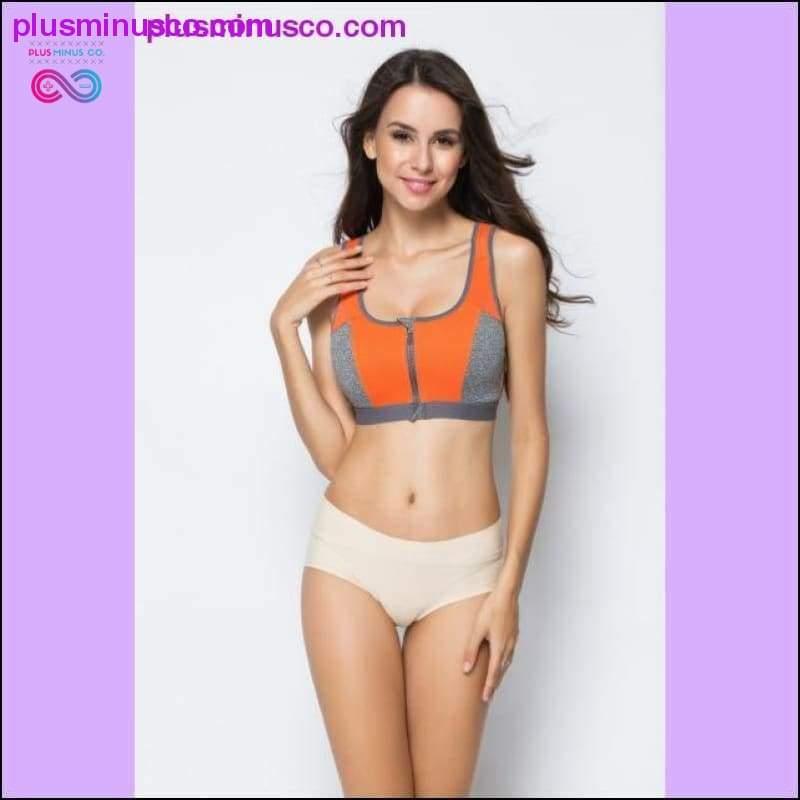 Women Zipper Push Up Sports Bras Shockproof Underwear - plusminusco.com