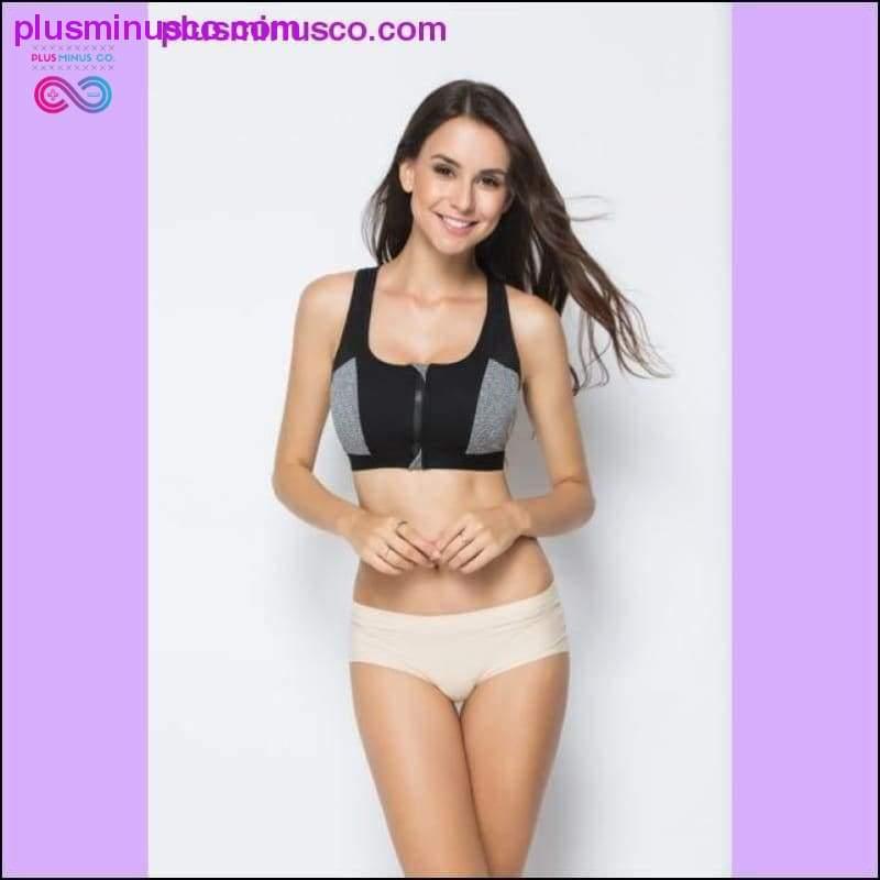 Women Zipper Push Up Sports Bras Shockproof Underwear - plusminusco.com