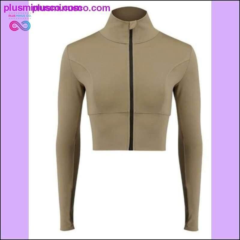 Women Zipper Workout Tops Long Sleeve Sweatshirt Sport coat - plusminusco.com