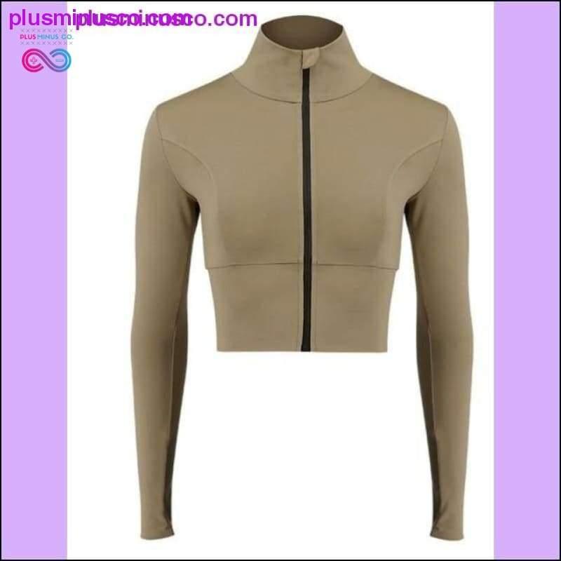 Hauts d'entraînement à glissière pour femmes Sweat-shirt à manches longues Manteau de sport - plusminusco.com