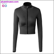 Women Zipper Workout Tops Long Sleeve Sweatshirt Sport coat - plusminusco.com