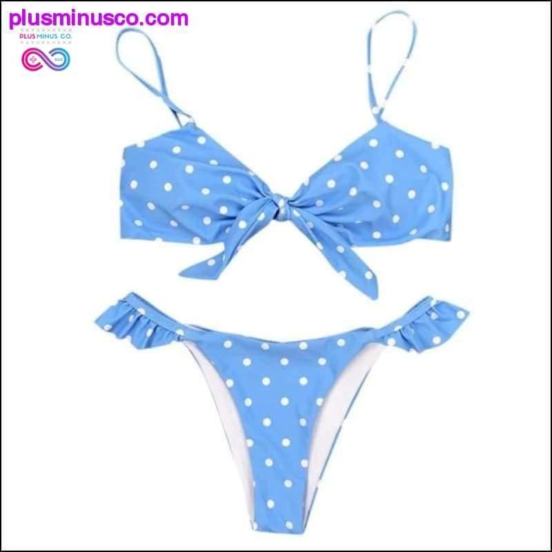 Női pontmintás bikini Push-up bikini fürdőruha fürdőruha - plusminusco.com