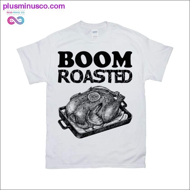 Damska koszulka unisex Boom Roasted Funny Office Święto Dziękczynienia - plusminusco.com