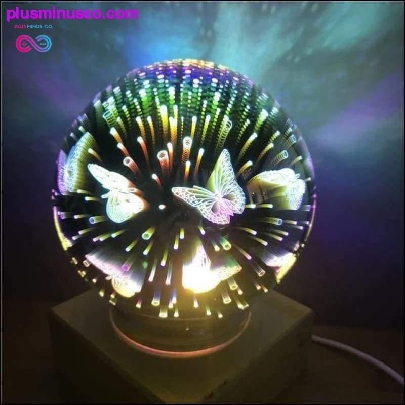 كرة عرض سحرية خشبية ملونة ثلاثية الأبعاد تعمل بمنفذ USB - plusminusco.com