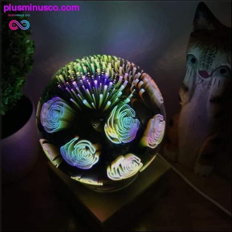 Дерев'яний барвистий 3d Light Magic проектор з кулькою з живленням від USB - plusminusco.com