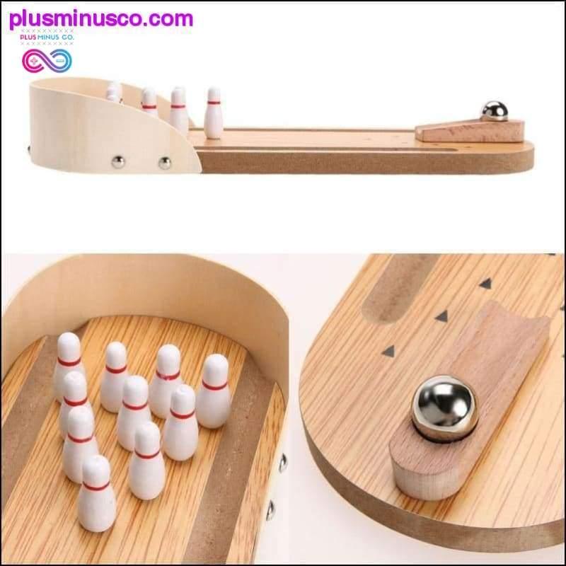 Mainan Menyenangkan Permainan Interaktif Olahraga Bowling Desktop Mini Kayu - plusminusco.com