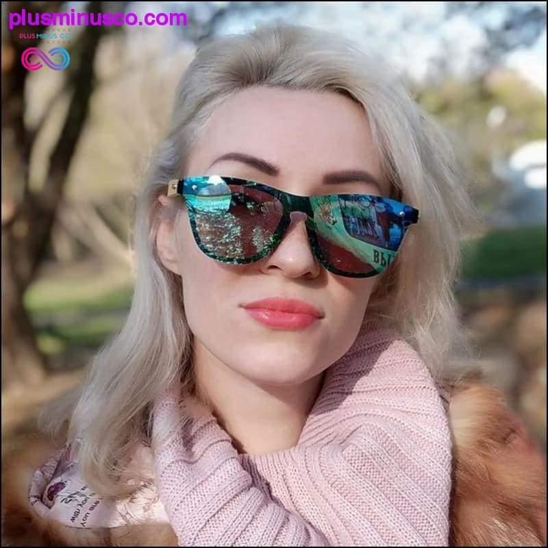 Gafas de sol de madera para mujer Diseñador de marca de moda UV400 - plusminusco.com