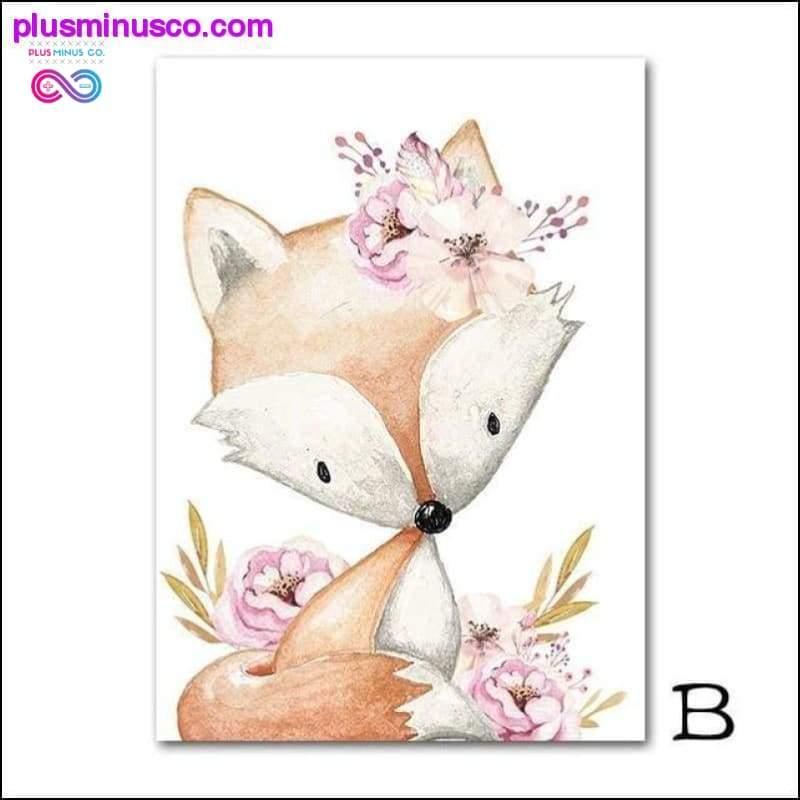 Woodland Animal Print Nursery Canvas Painting Custom Name - plusminusco.com