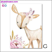 لوحة قماشية مطبوعة على شكل حيوانات وودلاند اسم مخصص - plusminusco.com