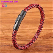 XQNI New Classic Style Men Leather Bracelet Simple Black - plusminusco.com