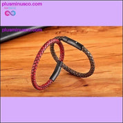 XQNI New Classic Style Men Leather Bracelet Simple Black - plusminusco.com
